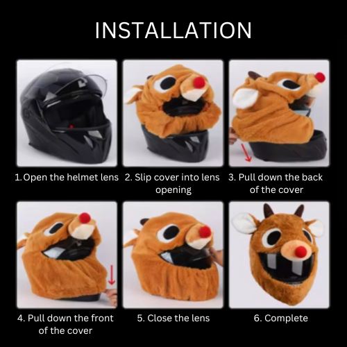 MOTORCYCLE HELMET COVER - BLACK