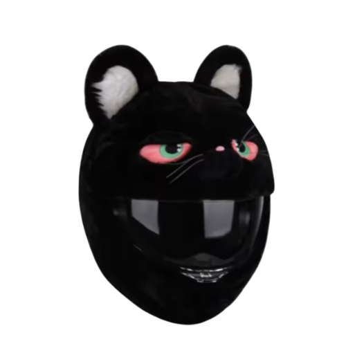 MOTORCYCLE HELMET COVER - BLACK CAT