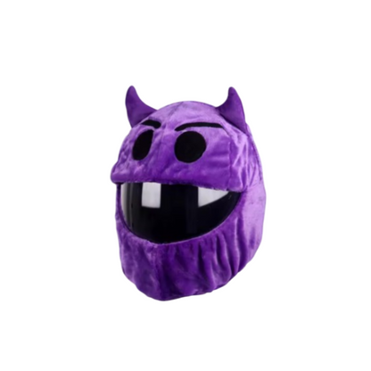 MOTORCYCLE HELMET COVER - PURPLE DEVIL EMOJI